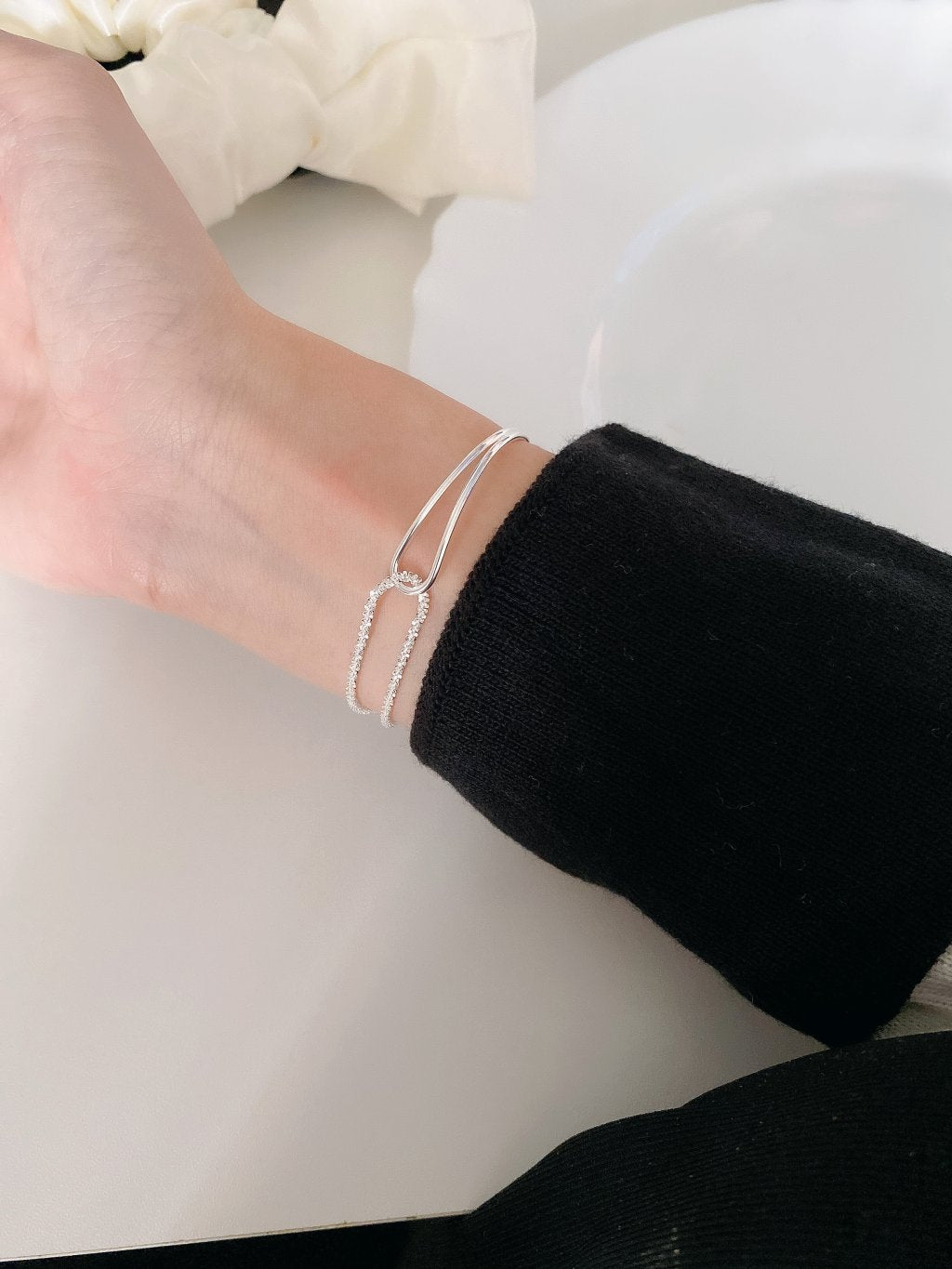 B1194 Dazzling Half-Bangle Bracelet