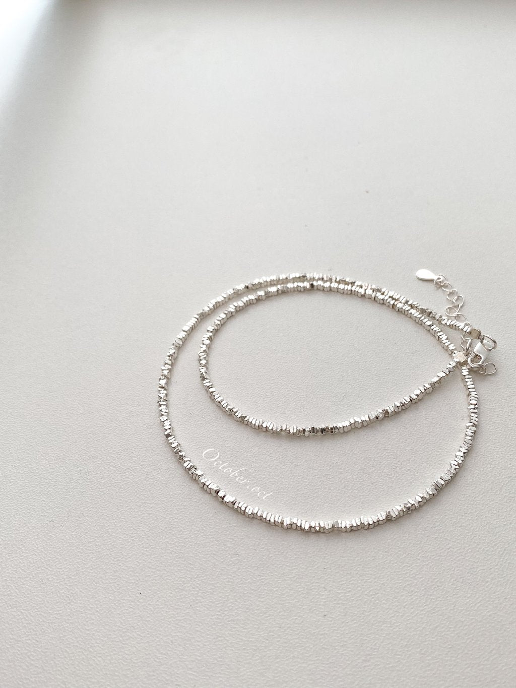 N1175 Crushed Silver Clavicle Necklace