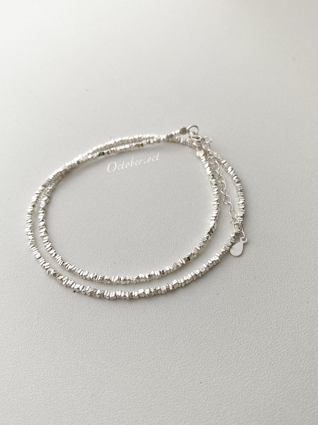 N1175 Crushed Silver Clavicle Necklace