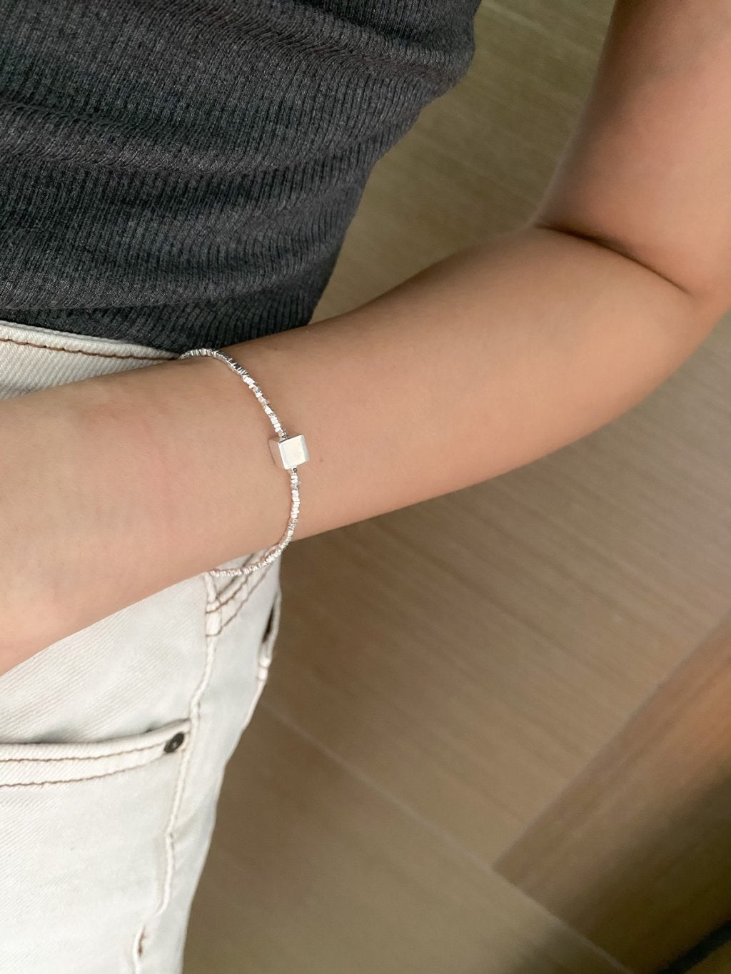 B1268/B1269 Crushed Silver Bracelet