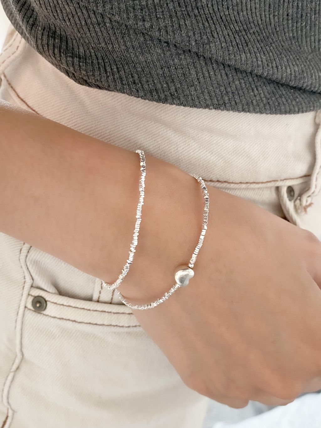 B1268/B1269 Crushed Silver Bracelet
