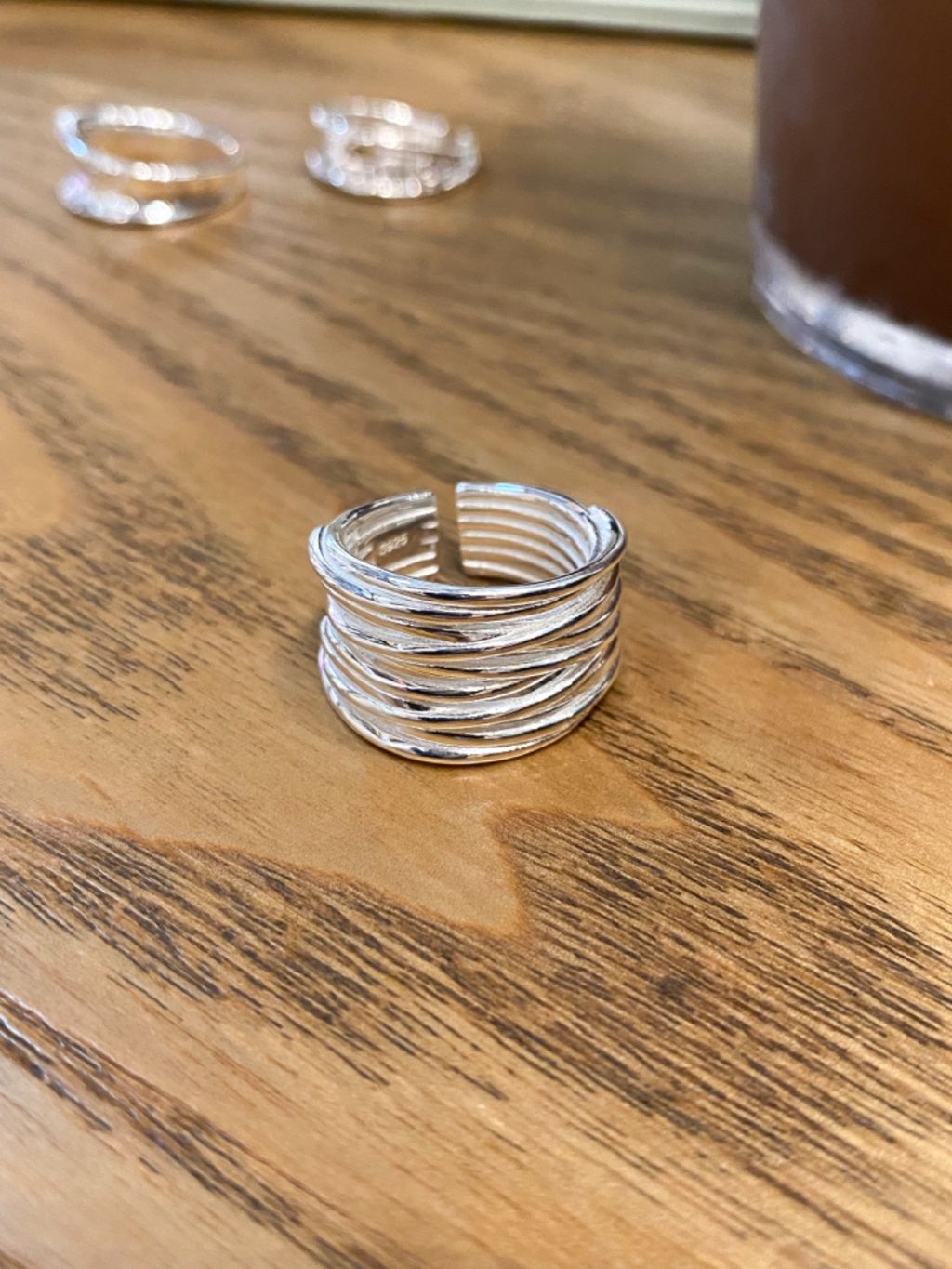 R1482 Stacked Line Thick Ring