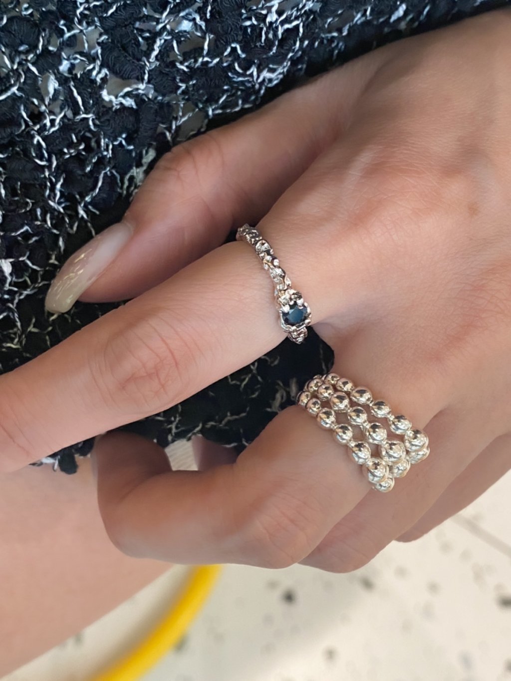 R1563 Black Obsidian Lava Ring