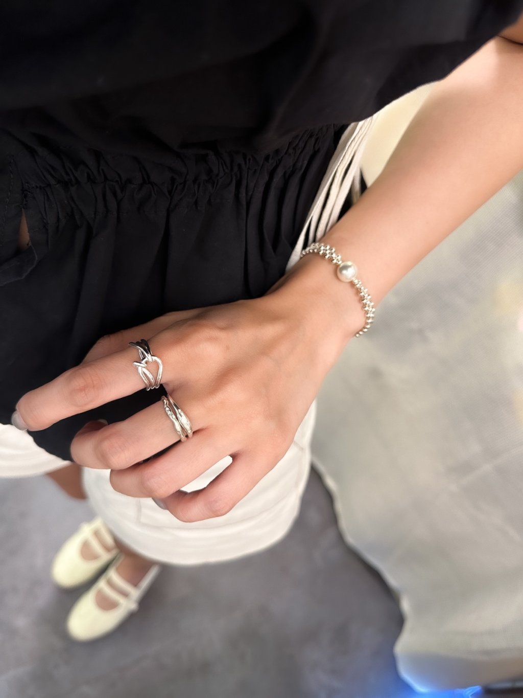 R1625 Double-band Ring with Lines