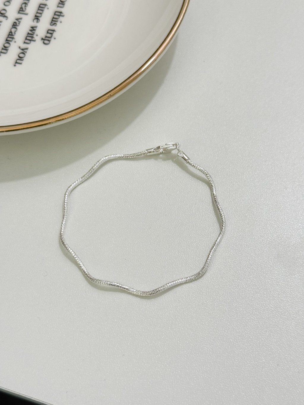B1489 Wavy Frosted Stiff Bracelet