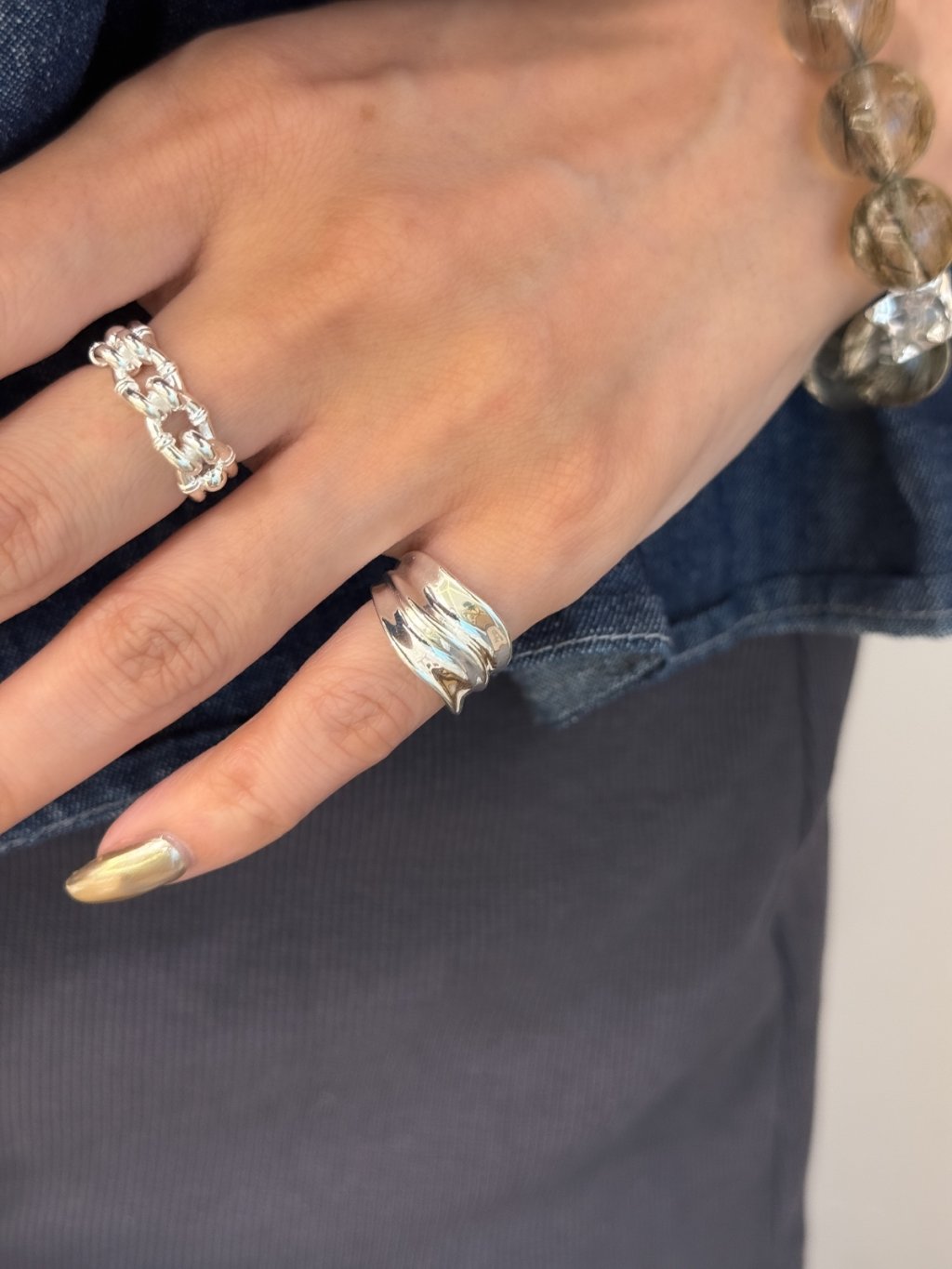 R1702 Three-Layer Wavy Thick Tail Ring