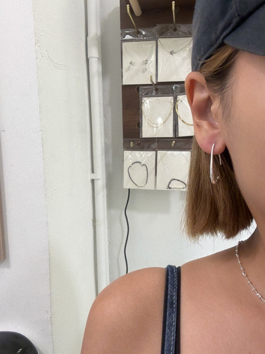 E1444 Simple Long Ear Spoon Earrings