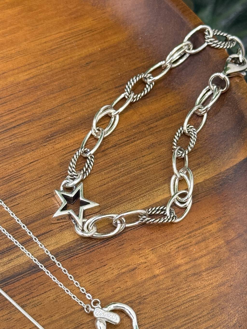 B1533 Vintage Oval Chain Star Bracelet