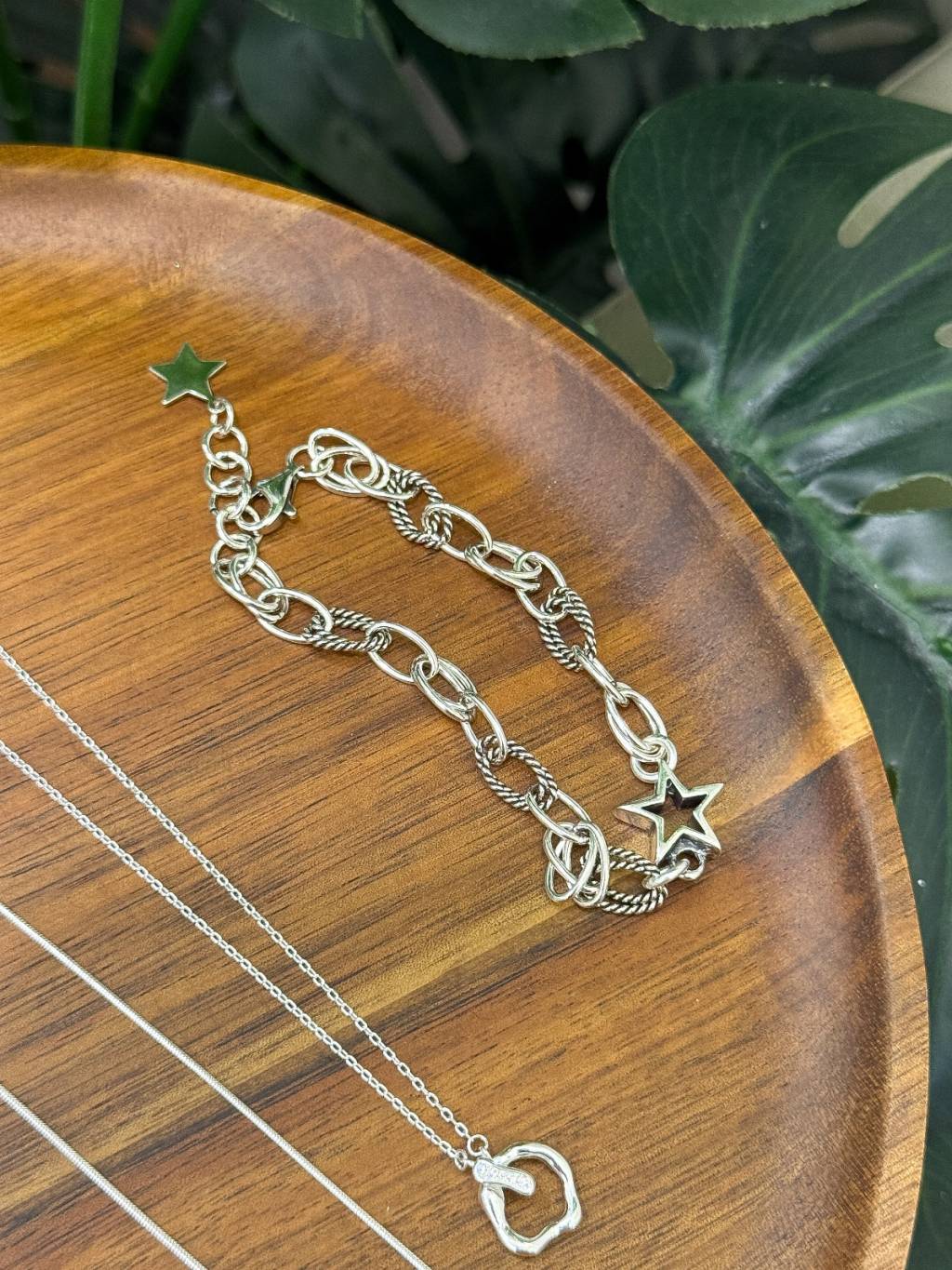 B1533 Vintage Oval Chain Star Bracelet