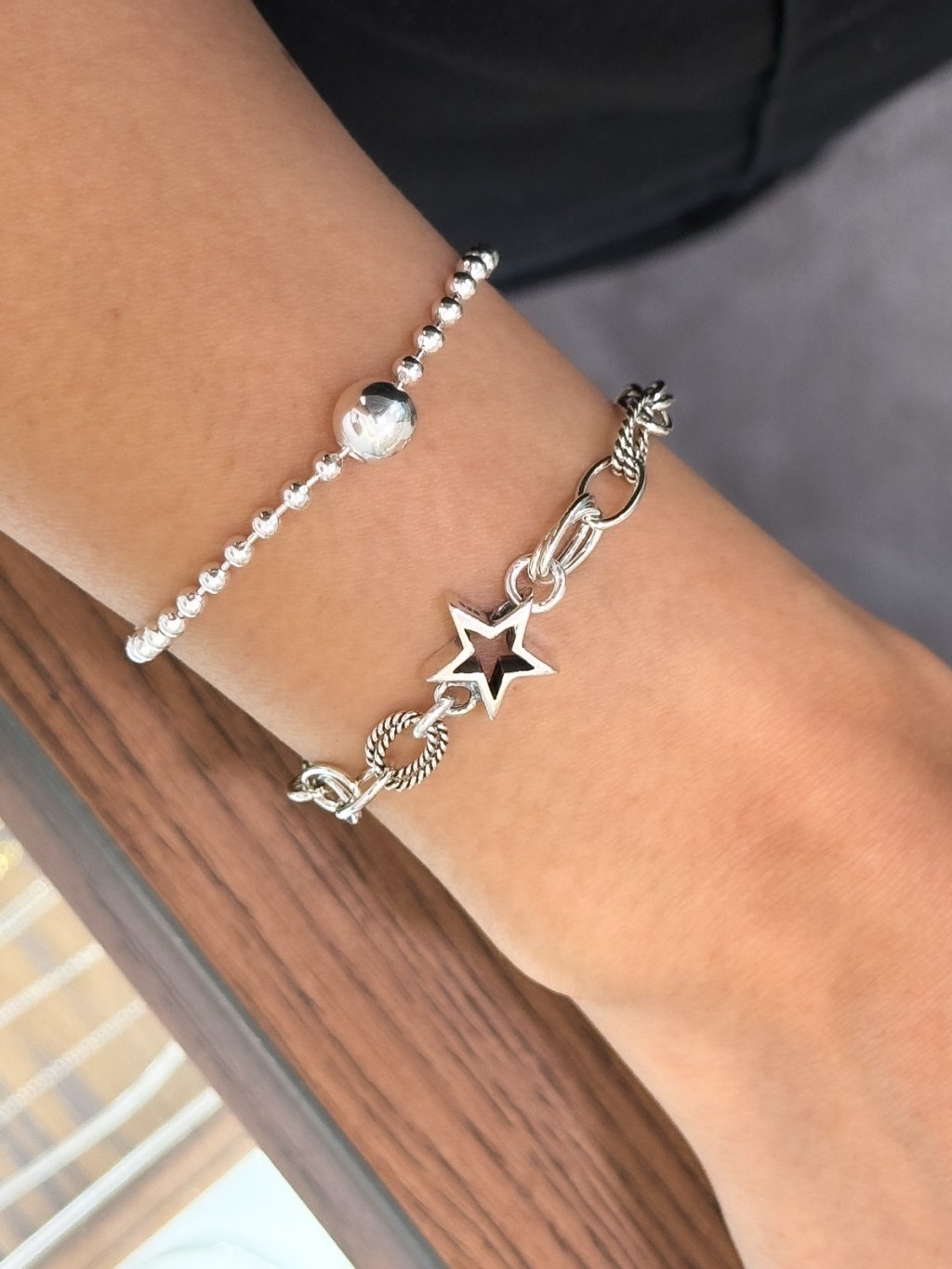 B1533 Vintage Oval Chain Star Bracelet