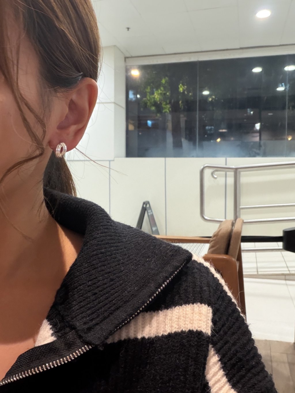 E1466 Striped Seashell Earrings