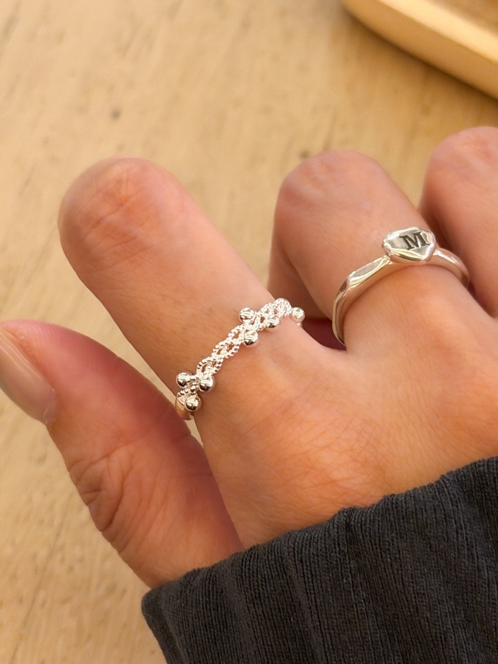 R1732 Woven Pom Pom Ring