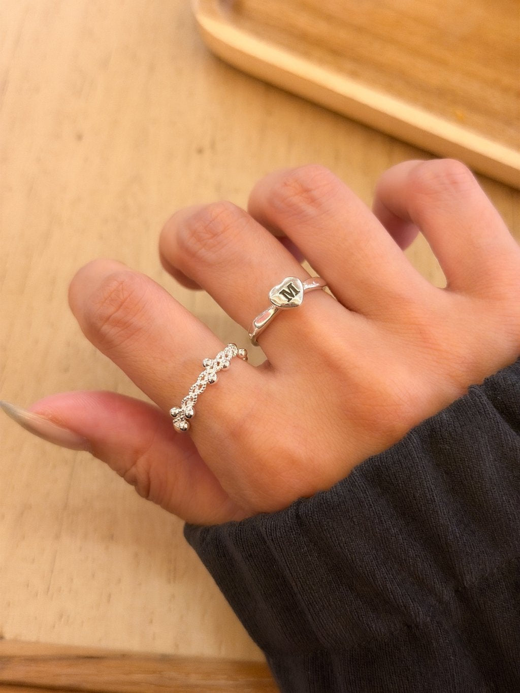 R1732 Woven Pom Pom Ring