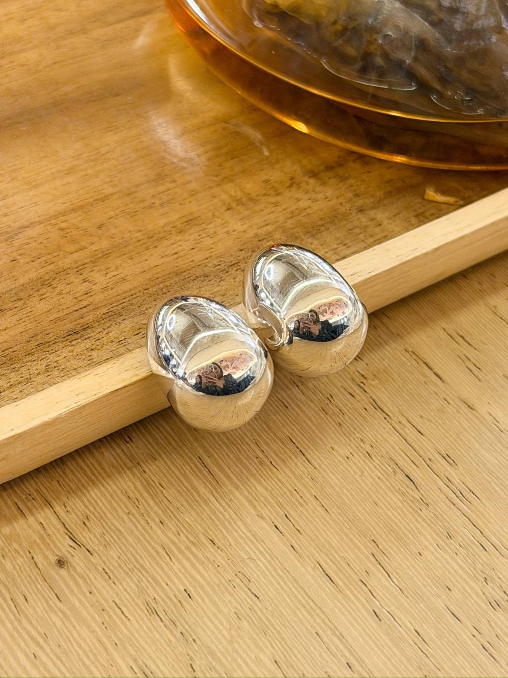 E1471 Smooth Bean Curd Earrings