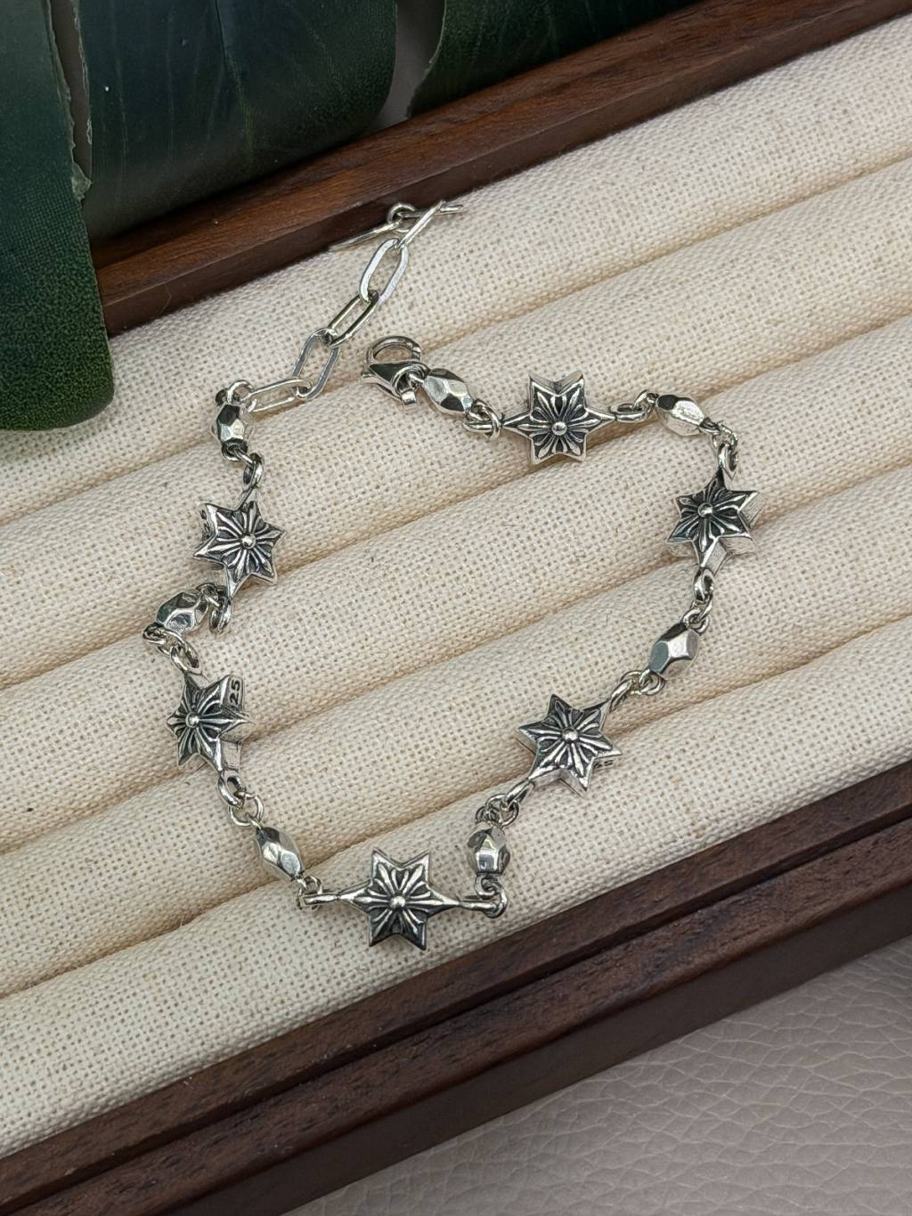B1544 Solid Hexagram Heavy Chain Bracelet