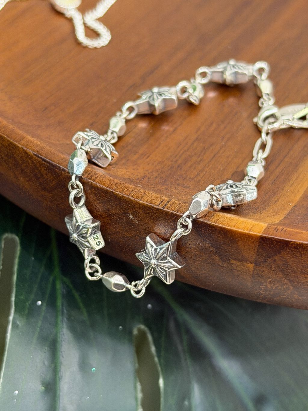 B1544 Solid Hexagram Heavy Chain Bracelet