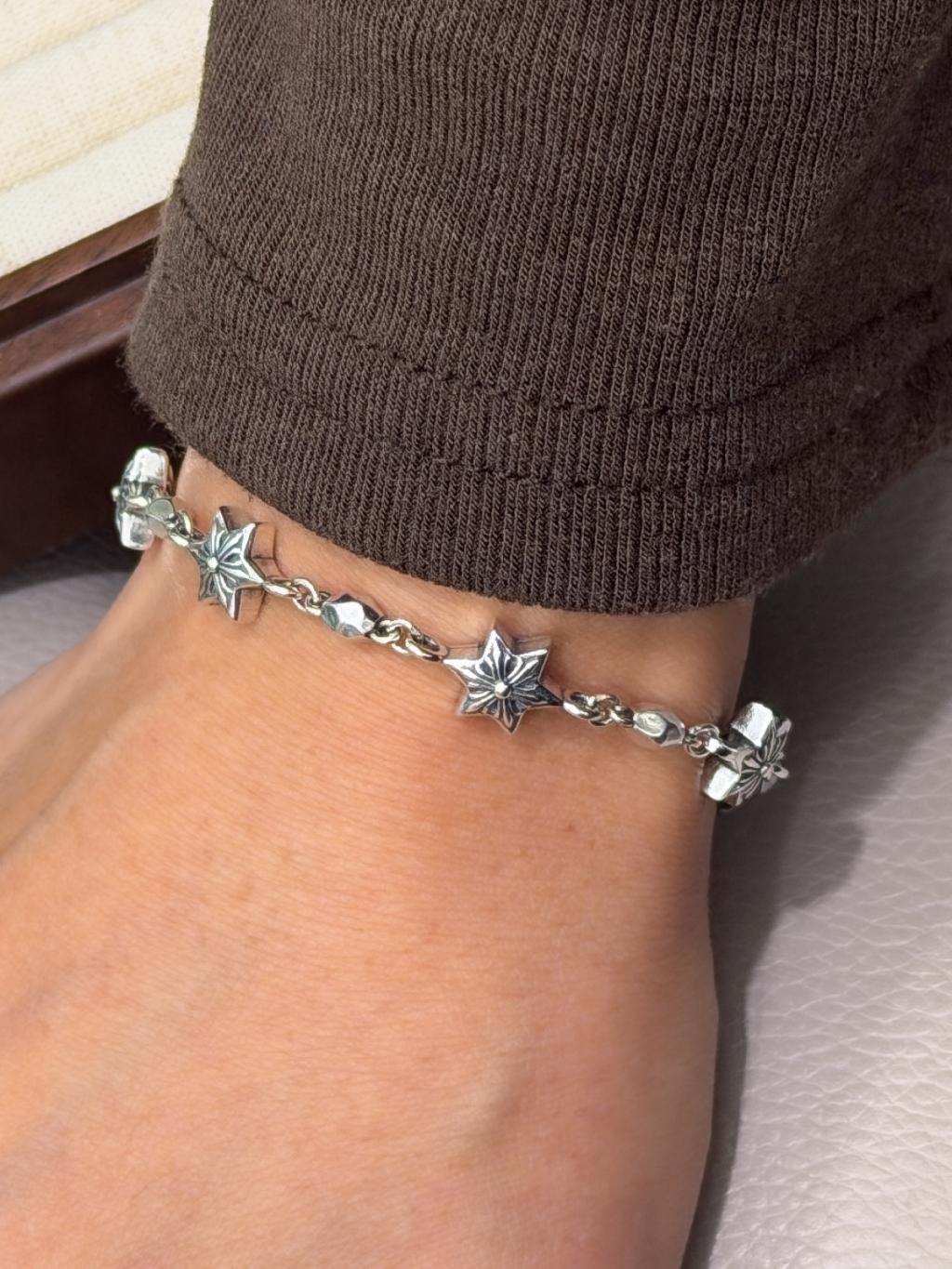 B1544 Solid Hexagram Heavy Chain Bracelet