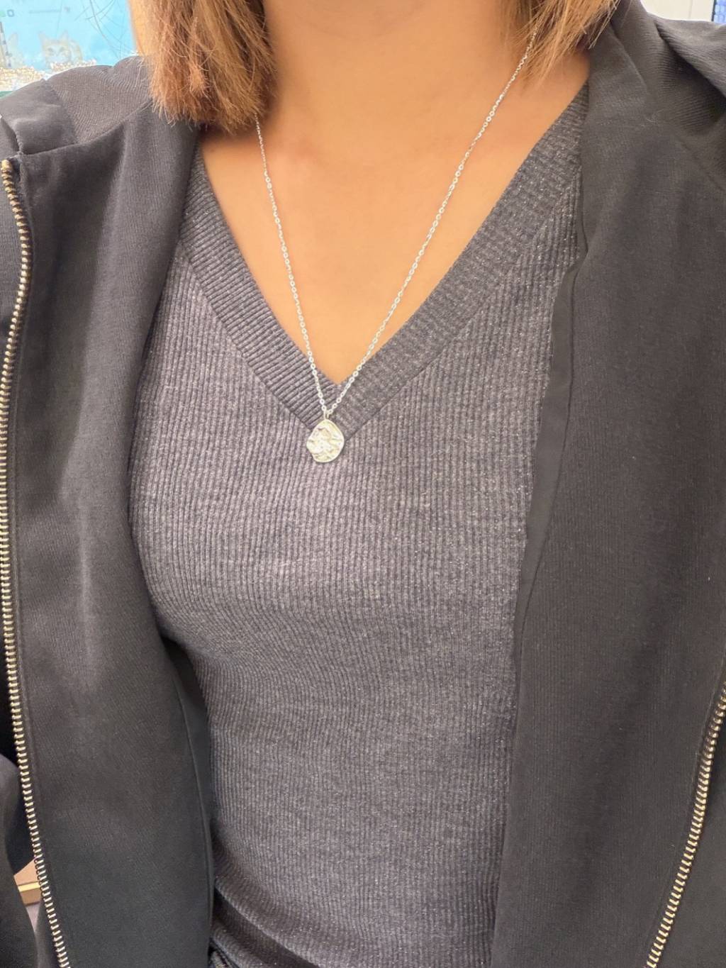 N1348 Irregular Oval Tag Necklace