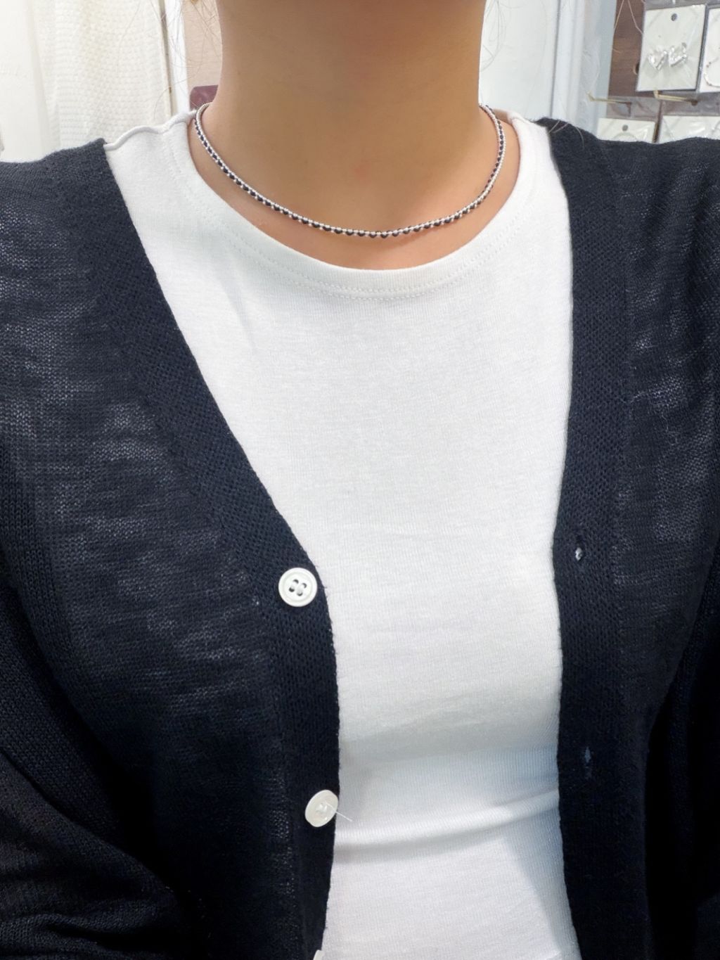 N1350 Silver Chain and Rope Necklace