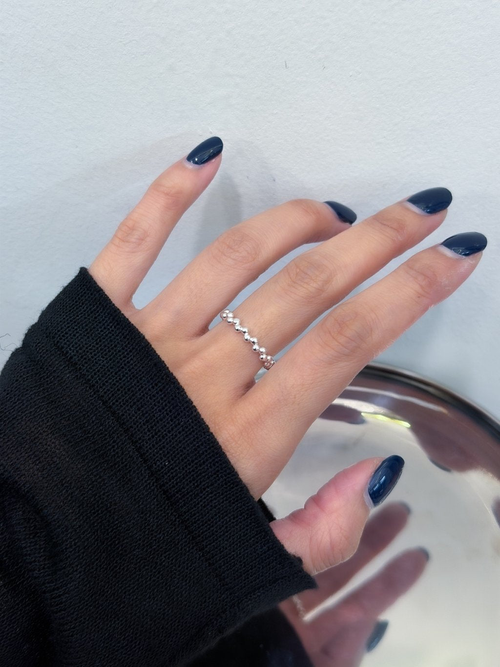 R1762 Full Bead Wave Ring