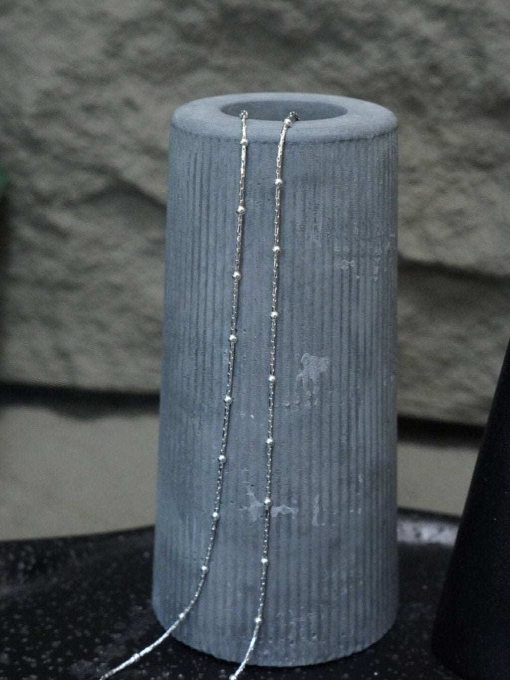 N1356 Long Beaded Choker with Round Beads