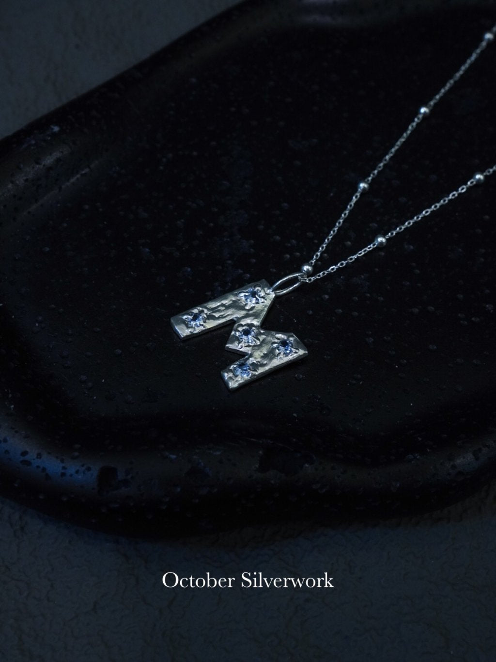 N1359 Handmade Zircon Initial Necklace