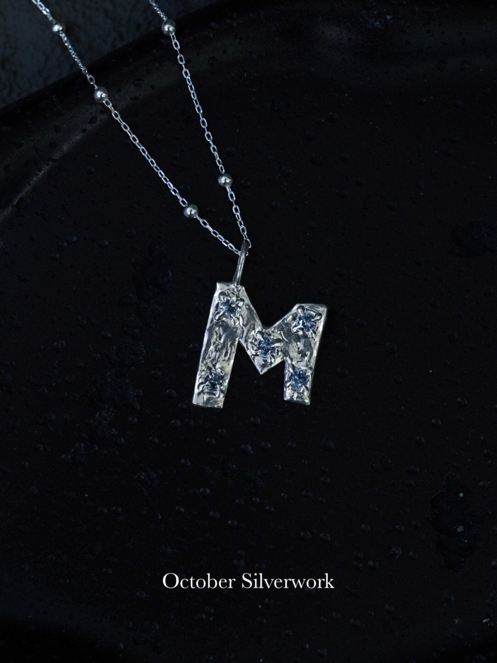 N1359 Handmade Zircon Initial Necklace