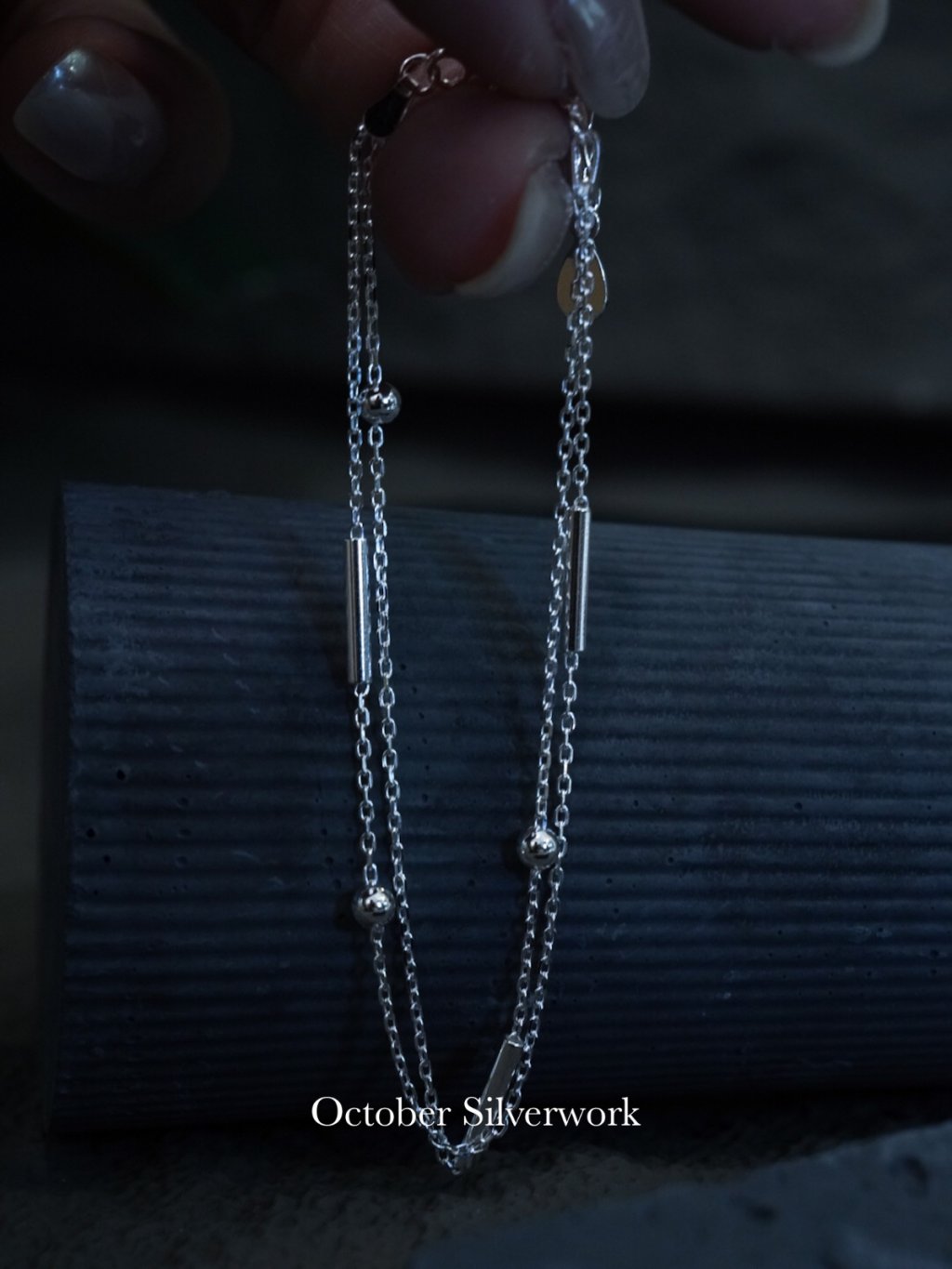 B1570 Sterling Silver Double-Chain Bracelet