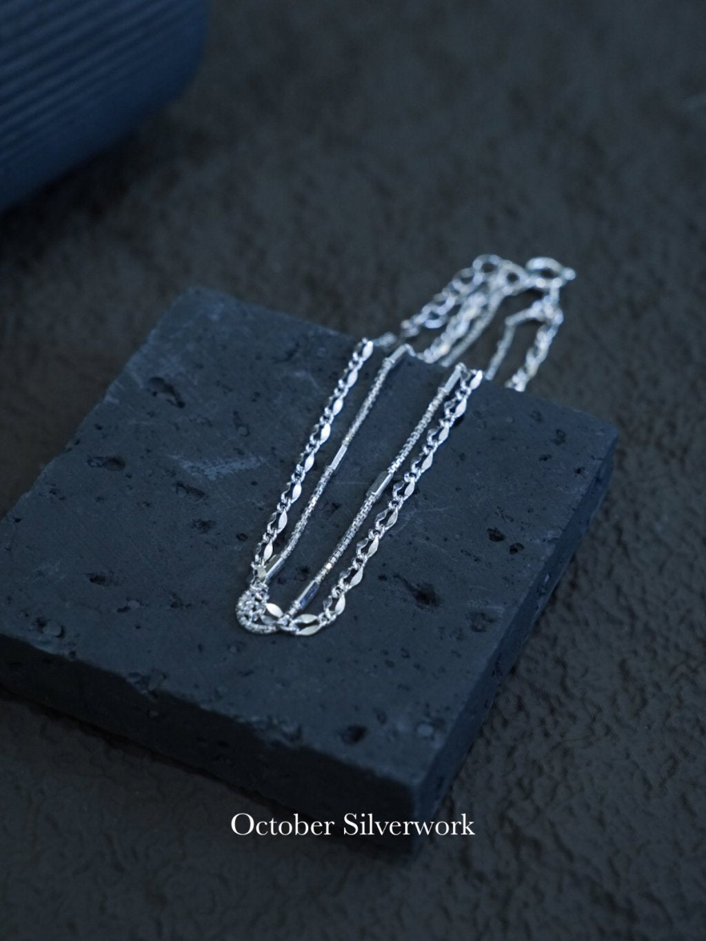 B1571 Ripple Double Chain Bracelet