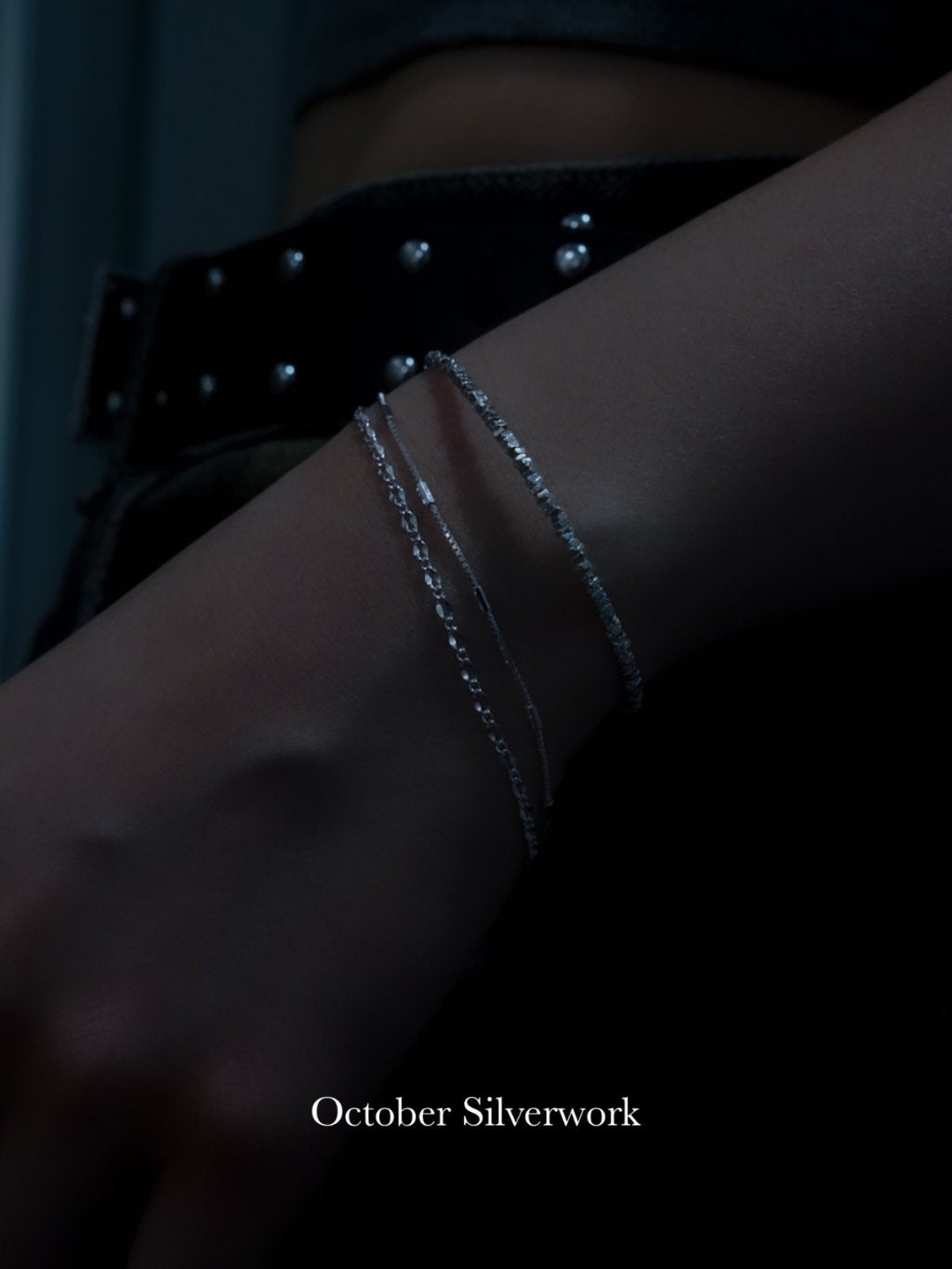 B1571 Ripple Double Chain Bracelet