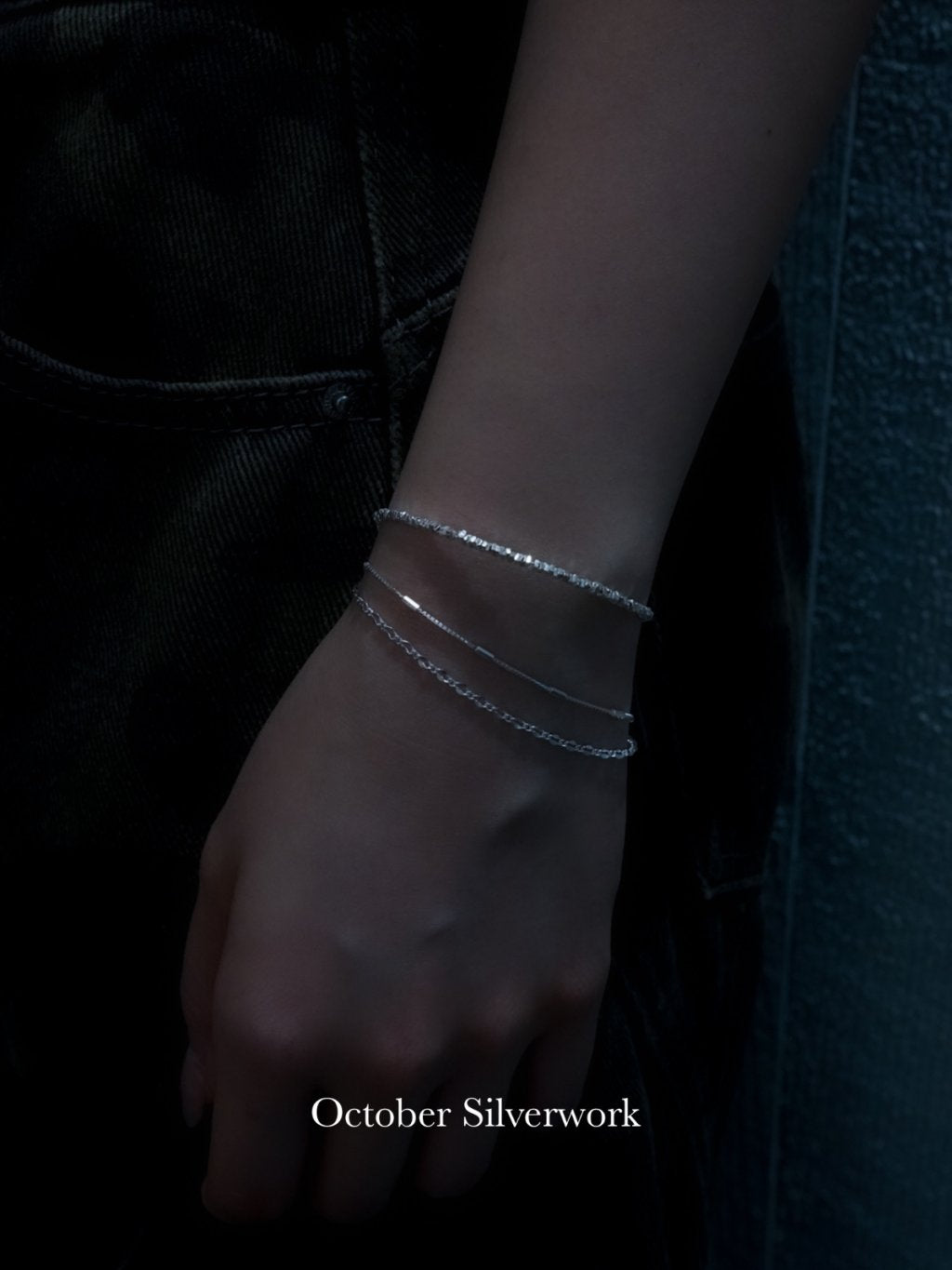 B1571 Ripple Double Chain Bracelet
