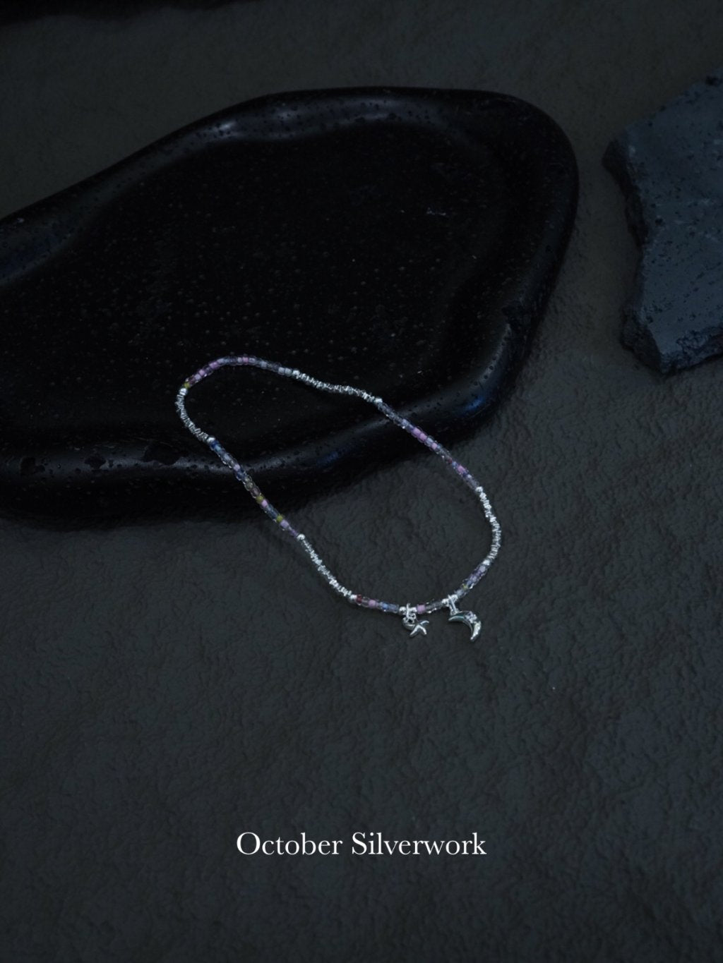 A1043 Colorful Bead Moon Star Anklet