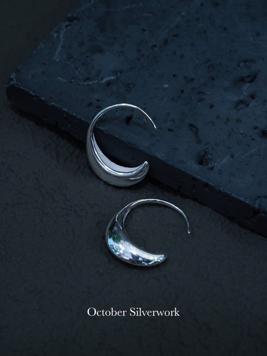 E1501 Glossy C-Shaped Earrings
