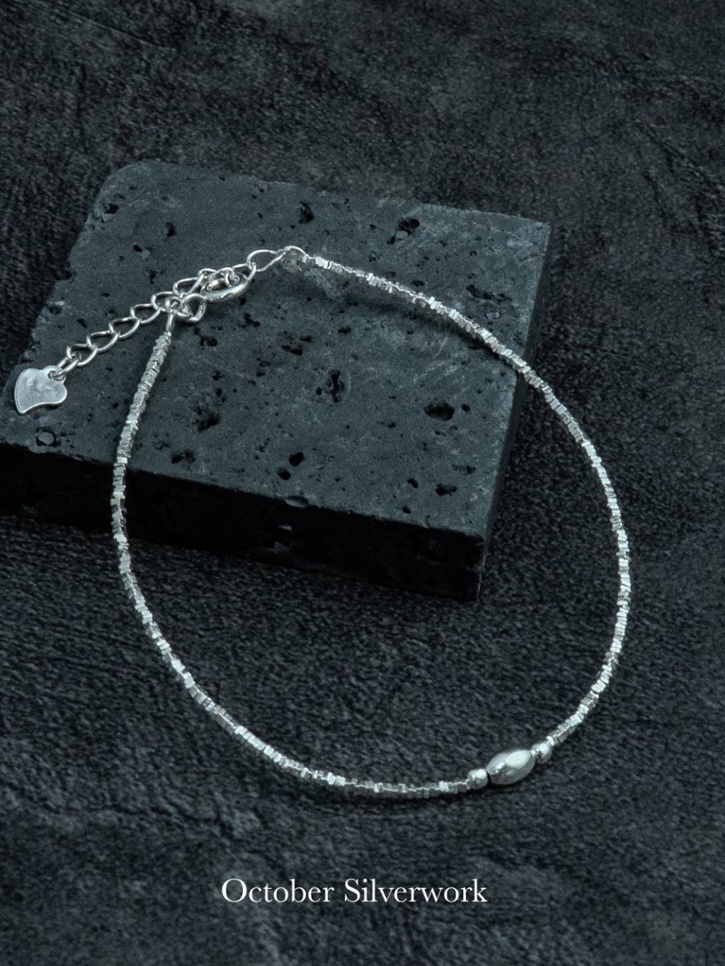B1578 Super Fine Crushed Silver Bead Bracelet