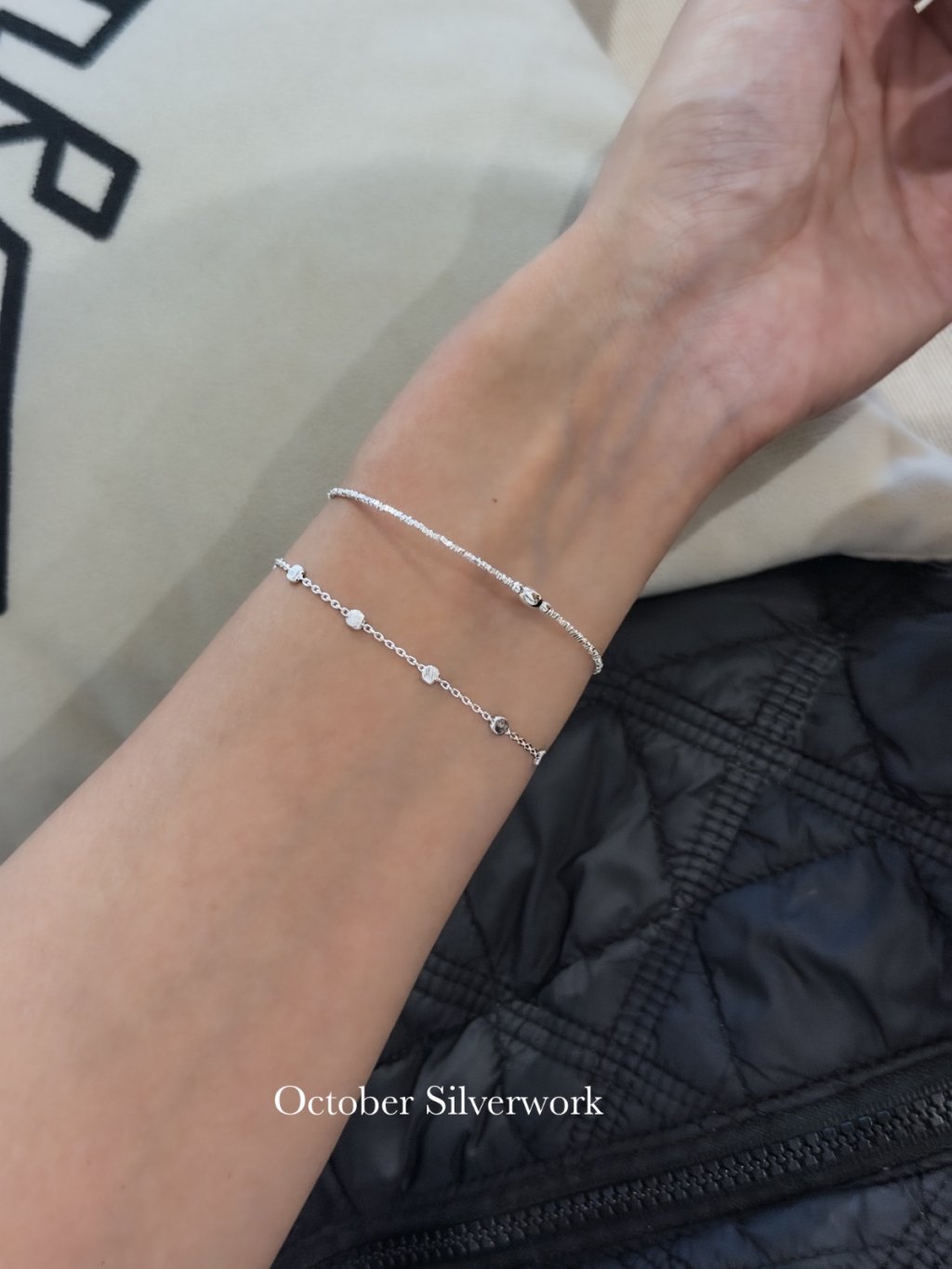 B1578 Super Fine Crushed Silver Bead Bracelet