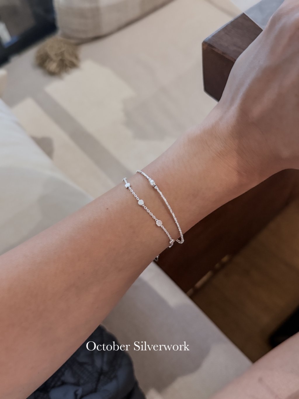 B1578 Super Fine Crushed Silver Bead Bracelet